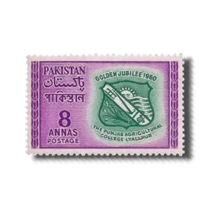 1960 PK115 Golden Jubilee of Punjab Agri College Lyllpur postage stamp